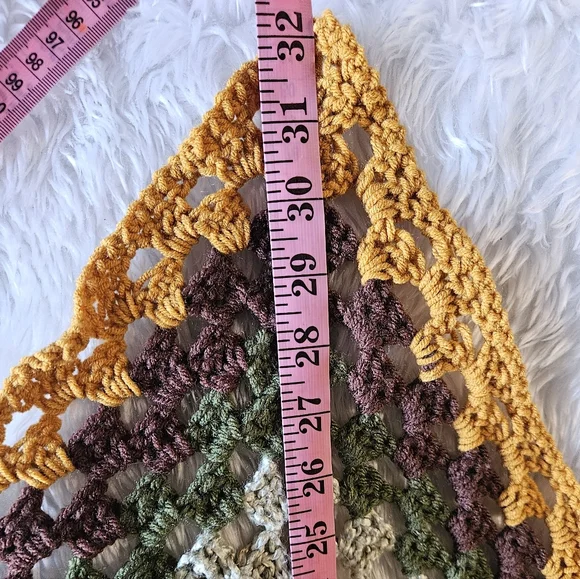 12-in-1 Granny Square Unique Shawl Cape Multicolor Crochet Wrap Fall Layering - Picture 15 of 17